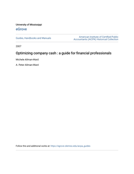 Optimizing Company Cash : a Guide for Financial Professionals