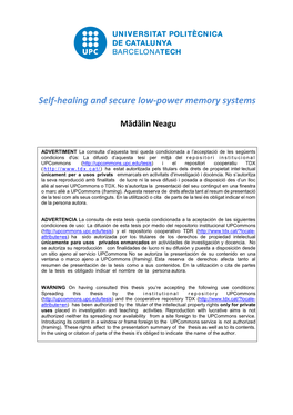 Self-Healing and Secure Low-Power Memory Systems