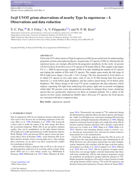 Swift UVOT Grism Observations of Nearby Type Ia Supernovae – I