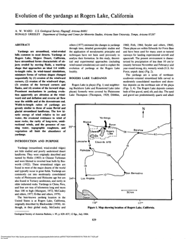 Evolution of the Yardangs at Rogers Lake, California