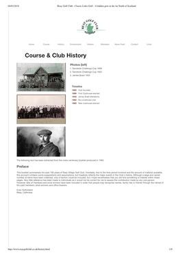 Course & Club History