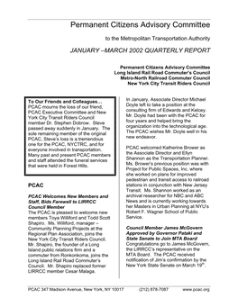 2002 First Quarter Report