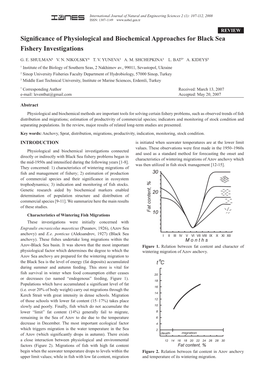 Significance of Physiological and Biochemical Approaches for Black Sea Fishery Investigations