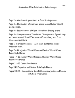 Addendum 2016 Rulebook – Rule Changes Page 2 – Vocal Music