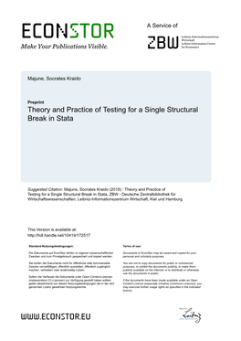 Theory and Practice of Testing for a Single Structural Break in Stata