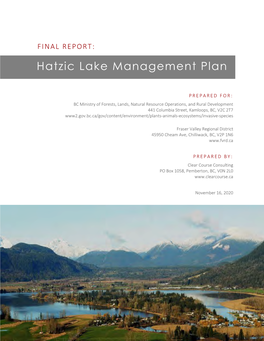 Hatzic Lake Management Plan