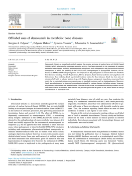 Off-Label Uses of Denosumab in Metabolic Bone Diseases T ⁎ Stergios A