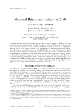 Medieval Britain and Ireland in 2010
