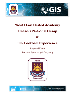 West Ham Academy Tour Proposal