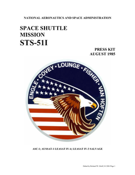 Sts-51I Press Kit August 1985