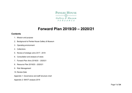 Penlee House Forward Plan-2019-2021