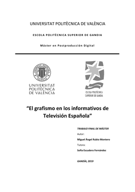 “El Grafismo En Los Informativos De Televisión Española”