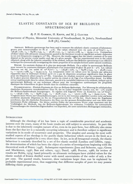 Elastic Constants of Ice by Brillouin Spectroscopy