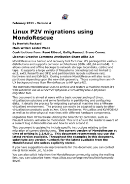 Linux P2V Migrations Using Mondorescue