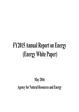 FY2015 Annual Report on Energy (Energy White Paper)