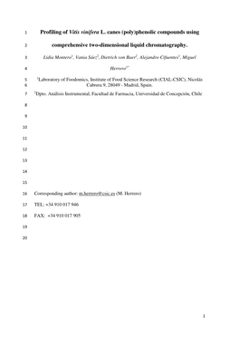Profiling of Vitis Vinifera L. Canes (Poly)Phenolic Compounds Using
