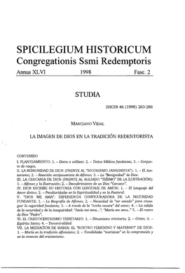 SPICILEGIUM HISTORICUM Congregationis Ssmi Redemptoris Annus XLVI 1998 Fase