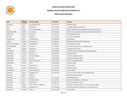 (Gp) Network List North West Province