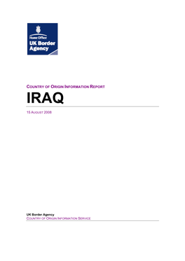 Country of Origin Information Report Iraq August 2008