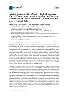 Feeding Enrichment in a Captive Pack of European Wolves