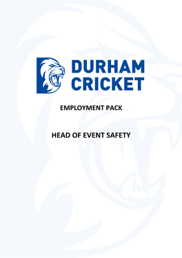 Head of Event Safety Job Pack DURHAM CC