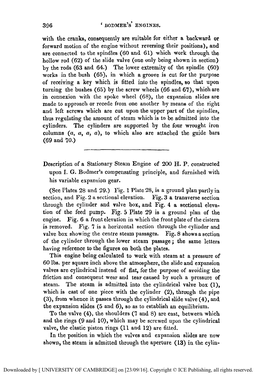 Description of a Stationary Steam Engine of 200 H.P