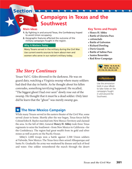 Campaigns in Texas and the Southwest