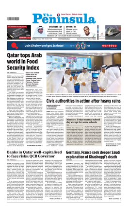 Qatar Tops Arab World in Food Security Index