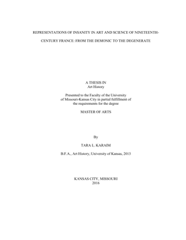 Representations of Insanity in Art and Science of Nineteenth-Century