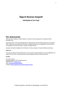 Sigurd Swanes Biografi