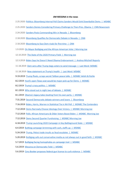 JIM MESSINA in the News 2.25.2020 Polinco: Bloomberg Internal