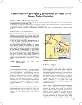 Caracterización Geológica Y Geoquímica Del Maar Cerro Overo, Andes Centrales