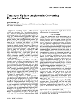 Angiotensin-Converting Enzyme Inhibitors