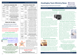 Headingley Team Ministry News