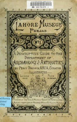 A Descriptive Guide to the Department of Archaeology & Antiquities