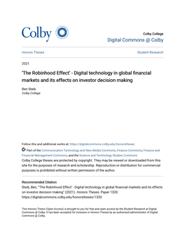 Digital Technology in Global Financial Markets and Its Effects on Investor Decision Making