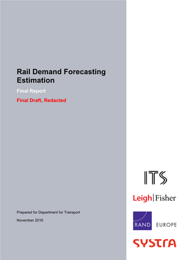 Rail Demand Forecasting Estimation Final Report Final Draft, Redacted