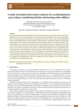 A Study on Loaded Tooth Contact Analysis of a Cycloid Planetary Gear Reducer Considering Friction and Bearing Roller Stiffness
