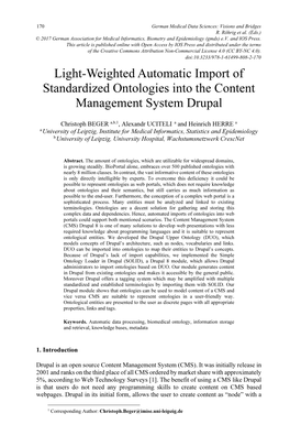 Light-Weighted Automatic Import of Standardized Ontologies Into the Content Management System Drupal