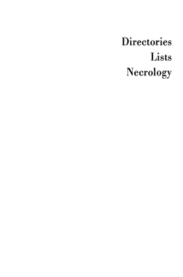 Directories Lists Necrology National Jewish Organizations1