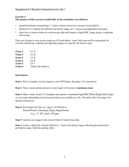 Supplement 3 Student Instructions for Lab 1