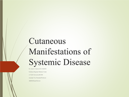 Cutaneous Manifestations of Systemic Disease