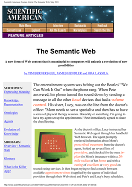 The Semantic Web: May 2001