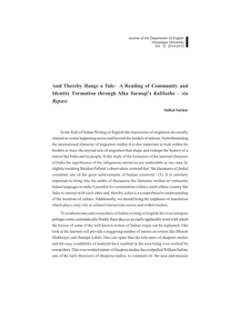 A Reading of Community and Identity Formation Through Alka Saraogi's