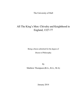 Chivalry and Knighthood in England, 1327-77