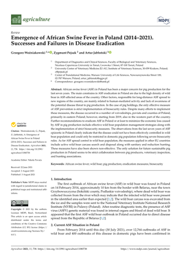 Emergence of African Swine Fever in Poland (2014–2021). Successes and Failures in Disease Eradication