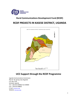 Rcdf Projects in Kasese District, Uganda
