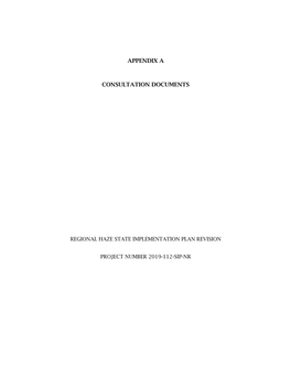 Appendix A: Consultation Documents