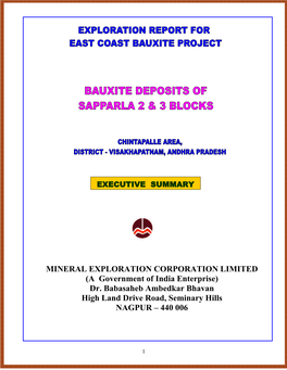 MINERAL EXPLORATION CORPORATION LIMITED (A Government of India Enterprise) Dr