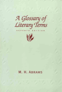 A Glossary of Literary Terms/ Seventh Edition M